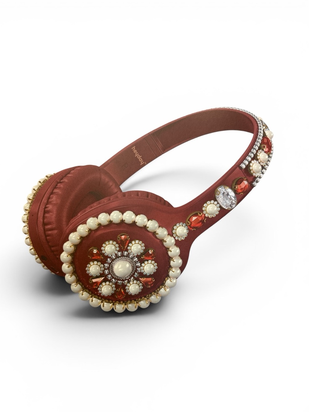 Heyday Bejeweled Red Decorative Over-Ear Headphones NWT